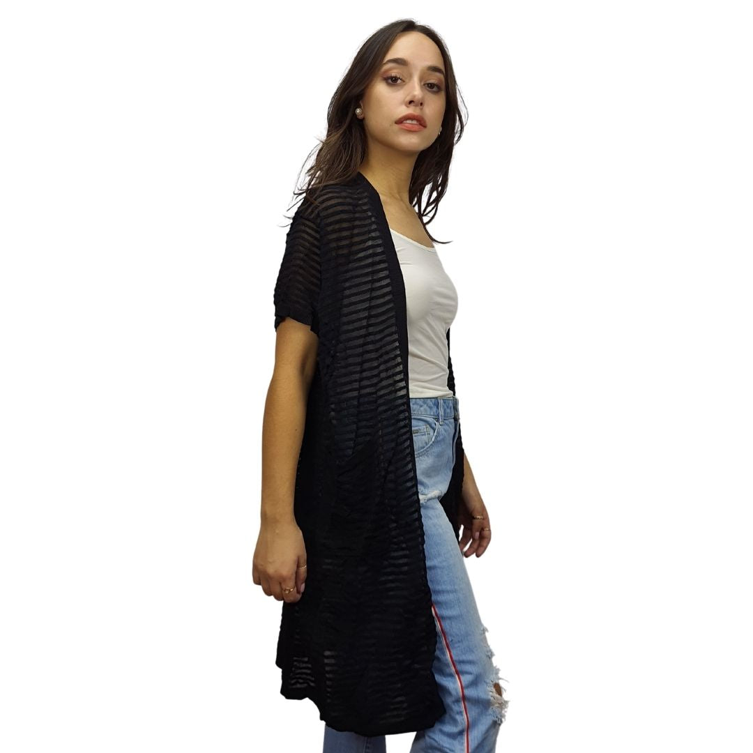 Tapado  Vero Moda Negro  Style DORIS S/S KNIT CARDIGAN(NE-EC-2)
