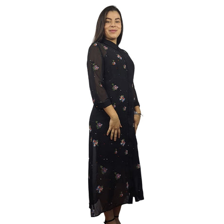 Vestido Vero Moda Negro Style CROSS 3/4 LONG SHIRT SET(NN)