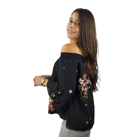 Blusa Vero Moda Negro Style ALEDO 3/4 WOVEN TOP(VMC-NR)