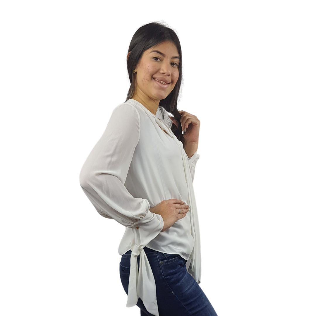 Blusa Vero Moda Blanco Style NIKI L/S SHIRT(VMC-DR)