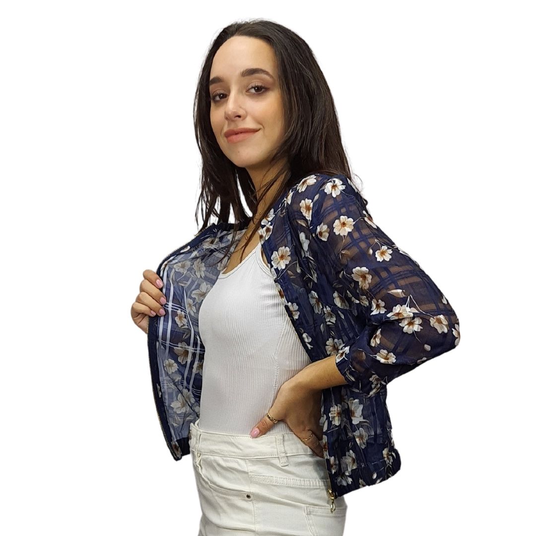 Blusa Vero moda Azul Style JULIA 3/4 BOMBER JACKET(VMC-BN-ET-3)