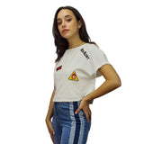 Top  Vero Moda Blanco  Style EC ANGRY BIRD FLY PATCH S/S TOP(MP)