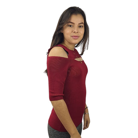 Blusa Vero moda Vinotinto Style DANCER 1/2 KNIT(VMC-NL)