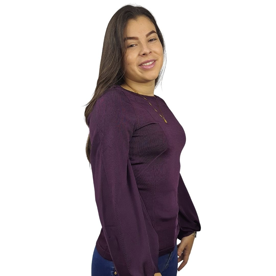 Blusa Vero Moda Morado Style GREAT L/S KNIT(VMC-EL)