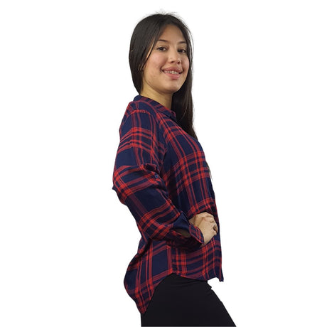 Blusa Vero Moda Azul Style WISTARIA MULTI TARTAN L/S SHIRT(SL)