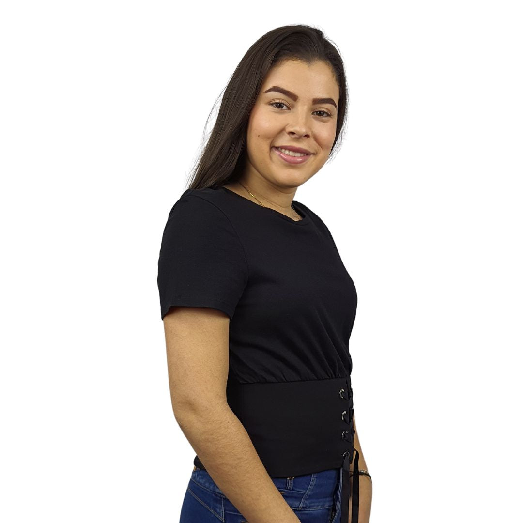 Blusa Vero Moda Negro Style PONY S/S TOP CL8(FL)