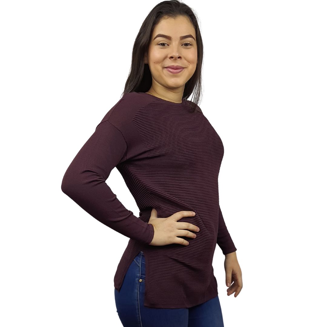 Blusa Vero Moda Morado Oscuro Style SAMANTHA L/S KNIT(MM)