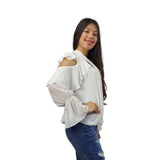 Blusa Vero Moda Blanco Style RUG 3/4 SHIRT(VMC-BJ)