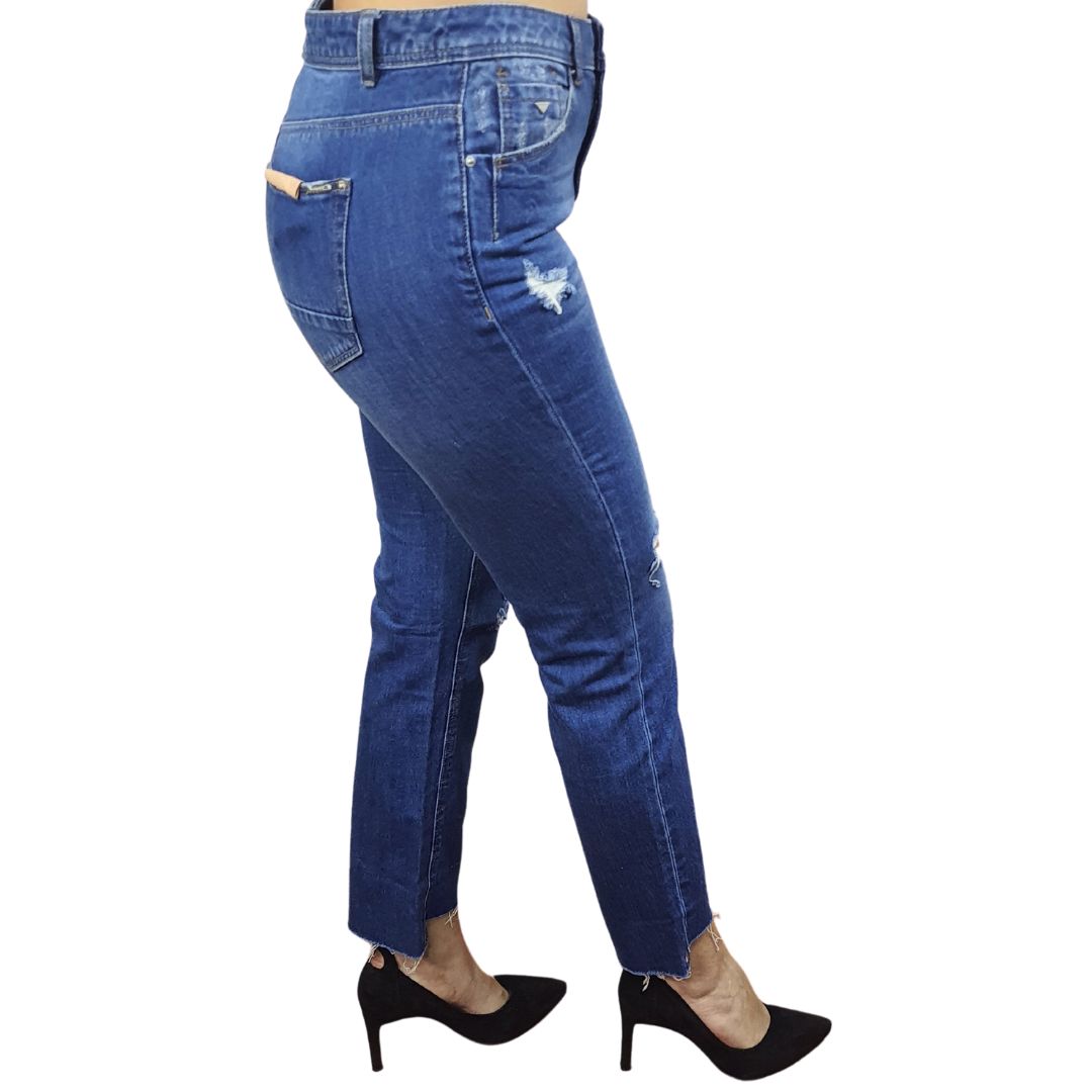 Jeans Vero Moda Azul Style WRECK 9/10 MW STRAIGHT JEANS(NC)