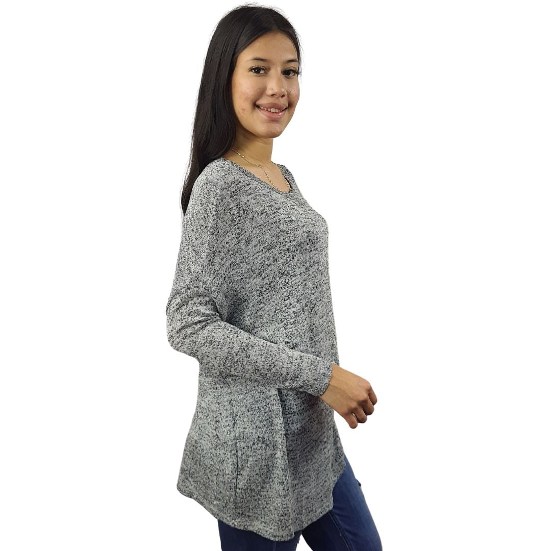 Blusa Vero Moda Gris Style MELVA L/S TOP(EL)