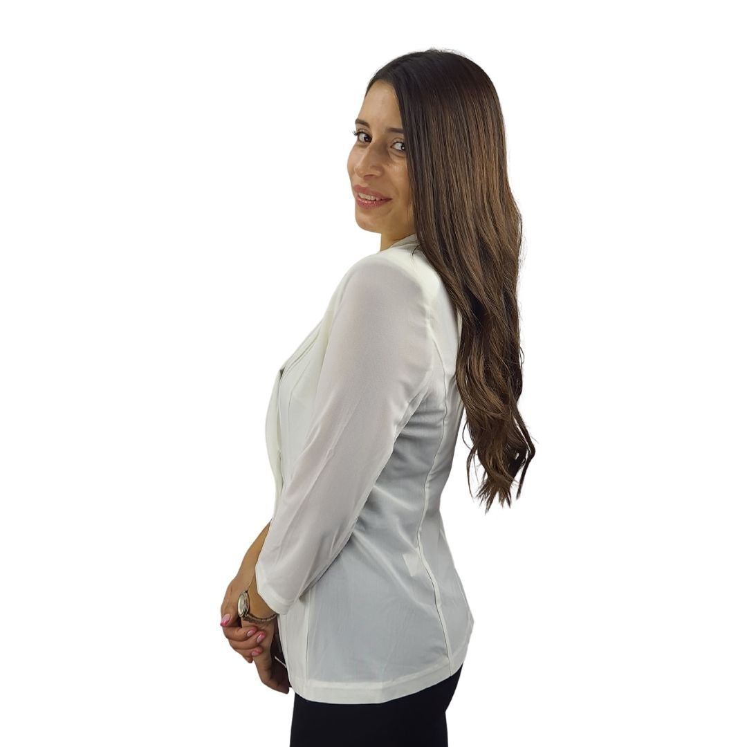 Blazer  Vero Moda Blanco  Style ISLAND MESH 3/4 BLAZER(BN)