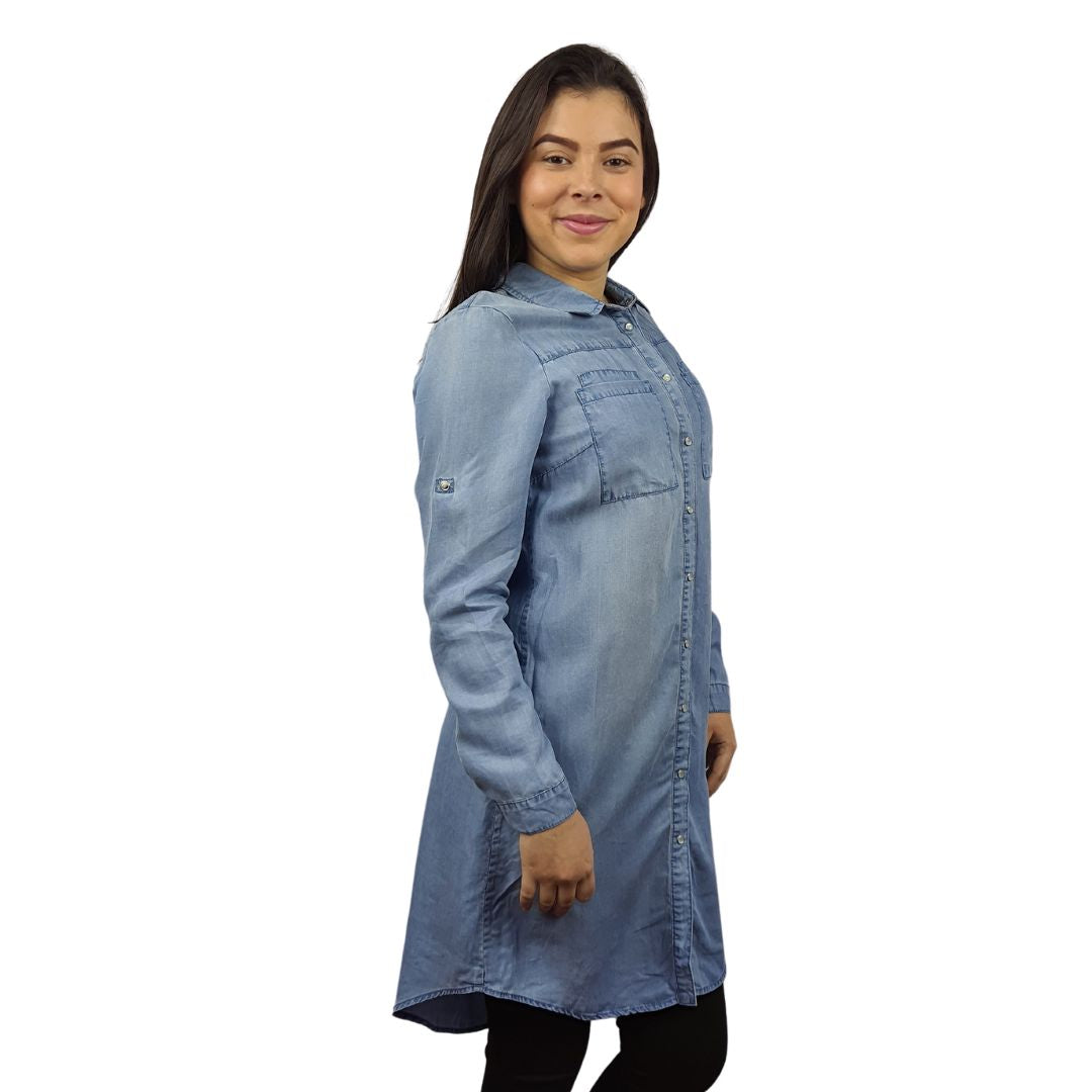 Vestido Vero Moda Azul Claro Style PIPPER L/S DENIM SHIRT(MW-CT-2)