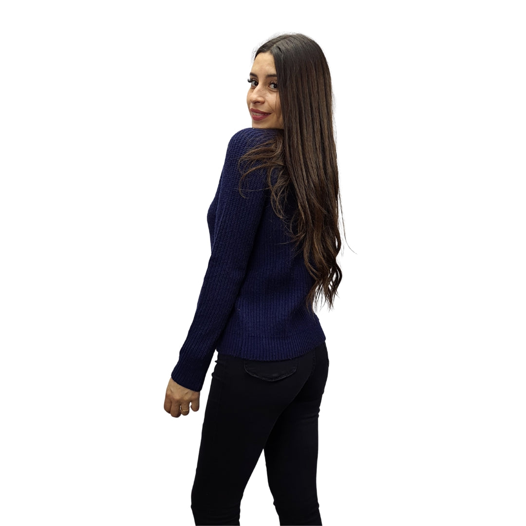 Sweater Vero Moda Azul Oscuro Style EC COTTON L/S KNIT(UM)
