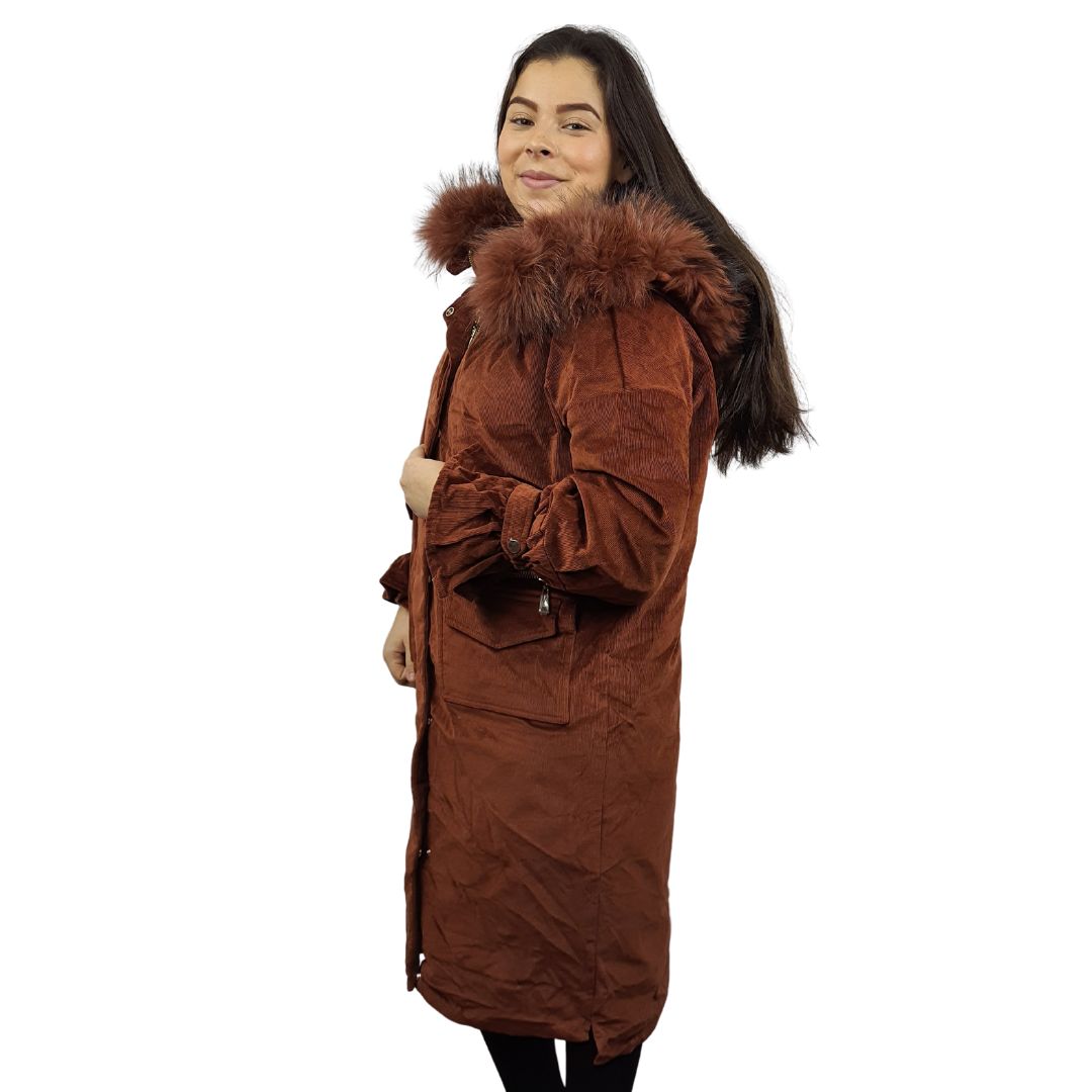 Parka Vero Moda Marron Style CHOICE PATCH 3/4 DOWN COAT-OR
