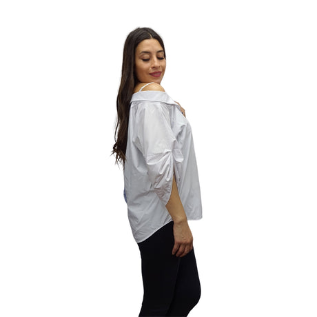 Blusa Vero Moda Blanco y Azul Style BRIDGE 3/4 SHIRT(SL)