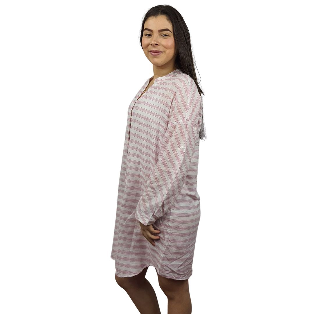 Bata de Pijama Vero Moda Rosado Style WINNI L/S LONG SHIRT(HOMEWEAR)