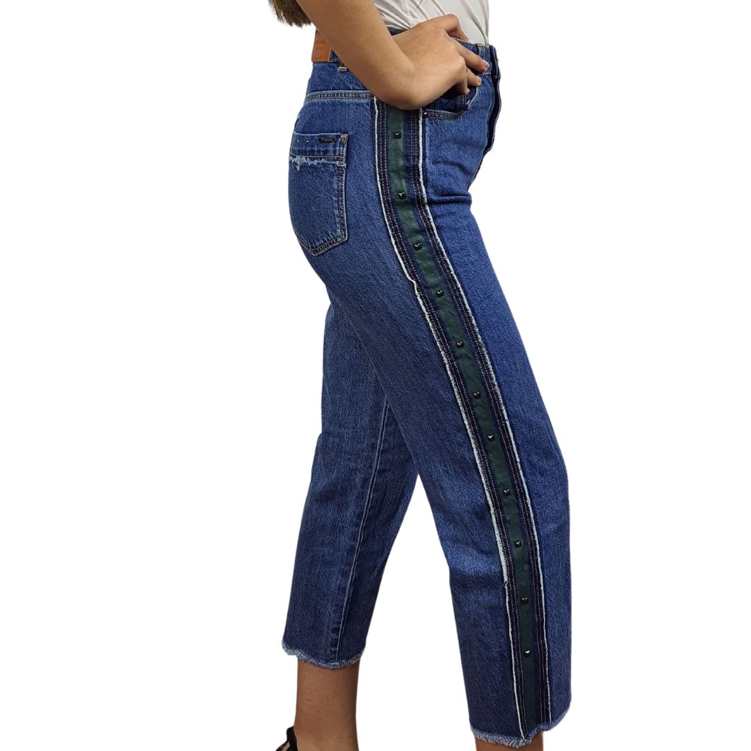 Jeans Vero Moda Azul Oscuro Style NATIONAL 9/10 MW STRAIGHT JEANS(FL)