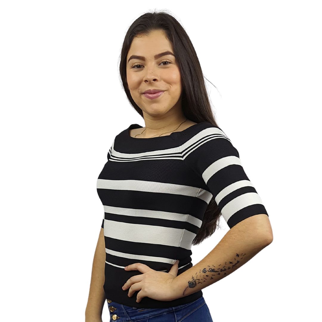 Blusa Vero Moda Negro Style VIVIAN 1/2 KNIT(TP)