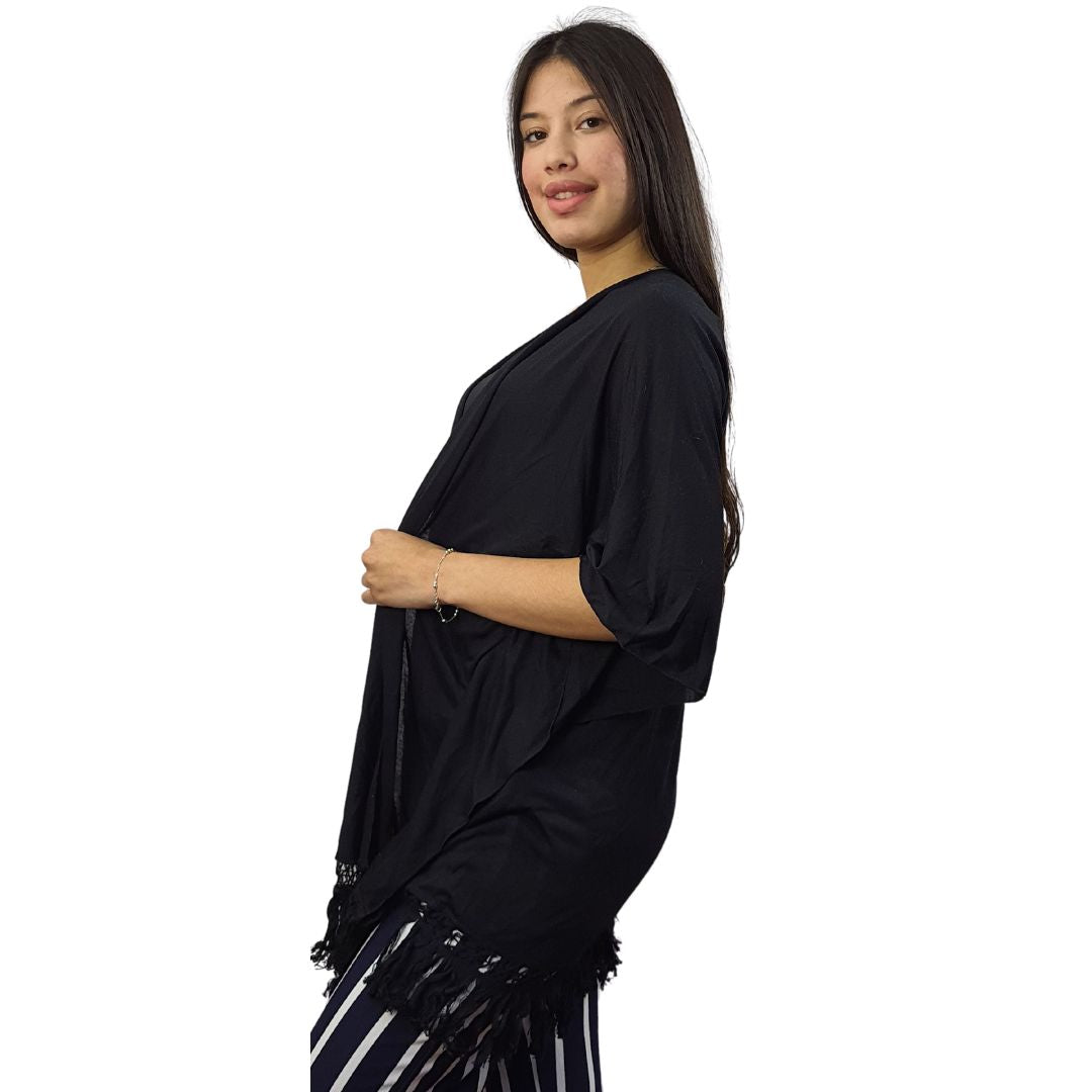 Tapado Vero Moda Negro Style TESSA JERSEY PONCHO(TP)