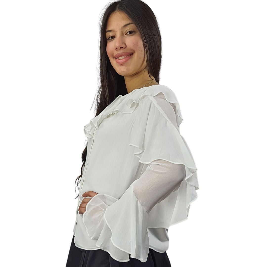 Blusa Vero Moda Blanco Style DARYAN SOLID L/S SHIRT CL1(BJ)