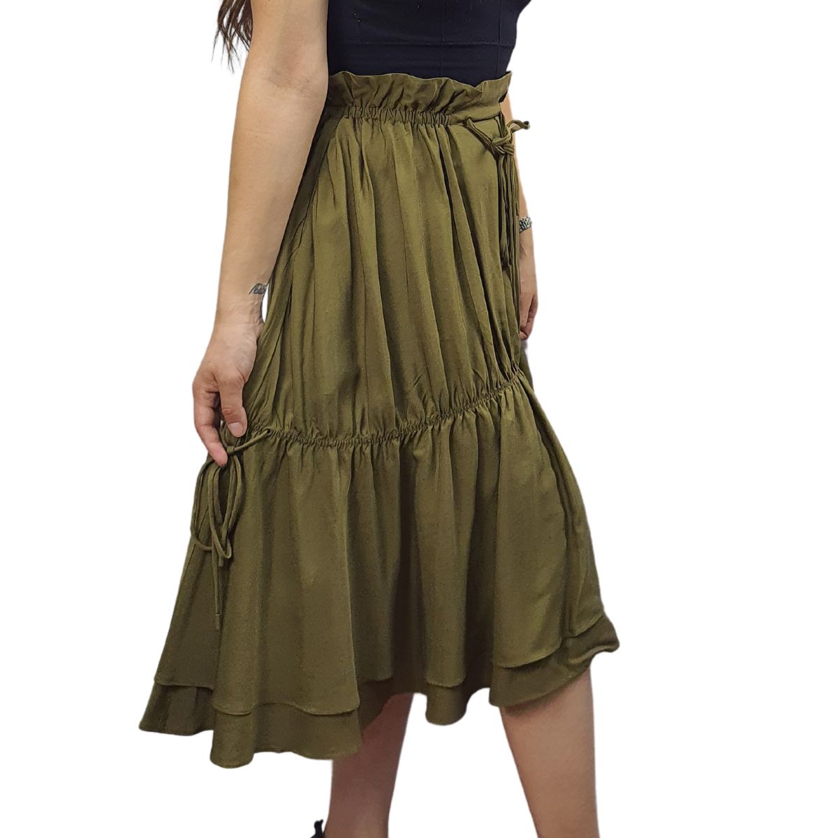 Falda Vero Moda Verde Style JOANNE SOFT MIDI SKIRT(BJ)