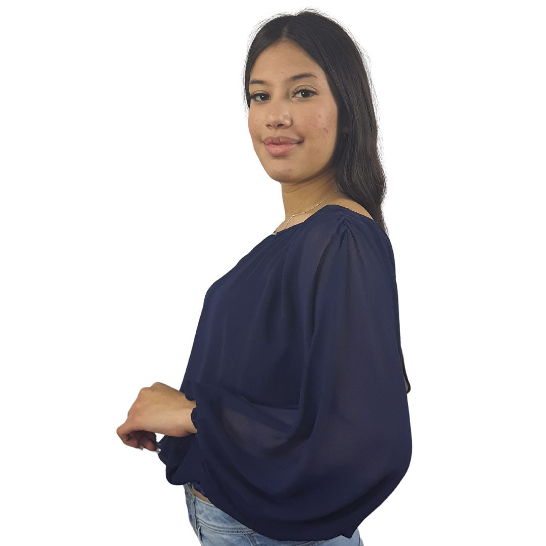 Blusa Vero Moda Azul Oscuro Style CLOUD 3/4 TOP(VMC-BN-ET-2)