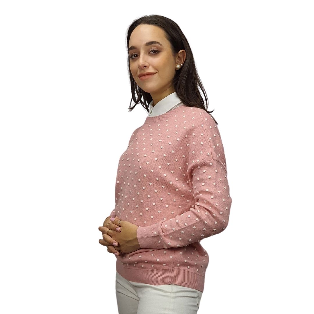 Sweater  Vero Moda Rosado  Style DOTS L/S KNIT SET(MW-EC-2)