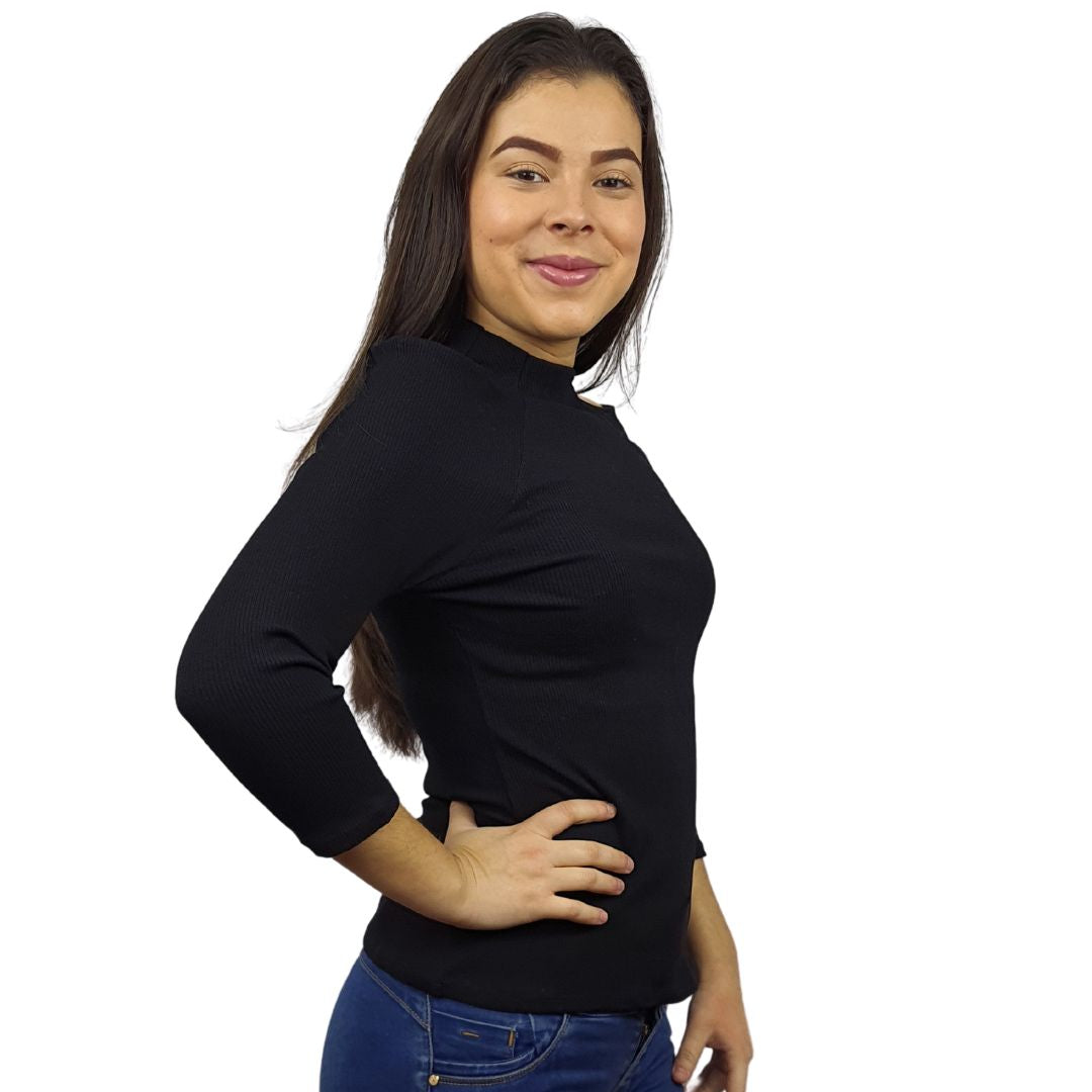 Blusa Vero Moda Negro Style MARS 3/4 TOP(UM)