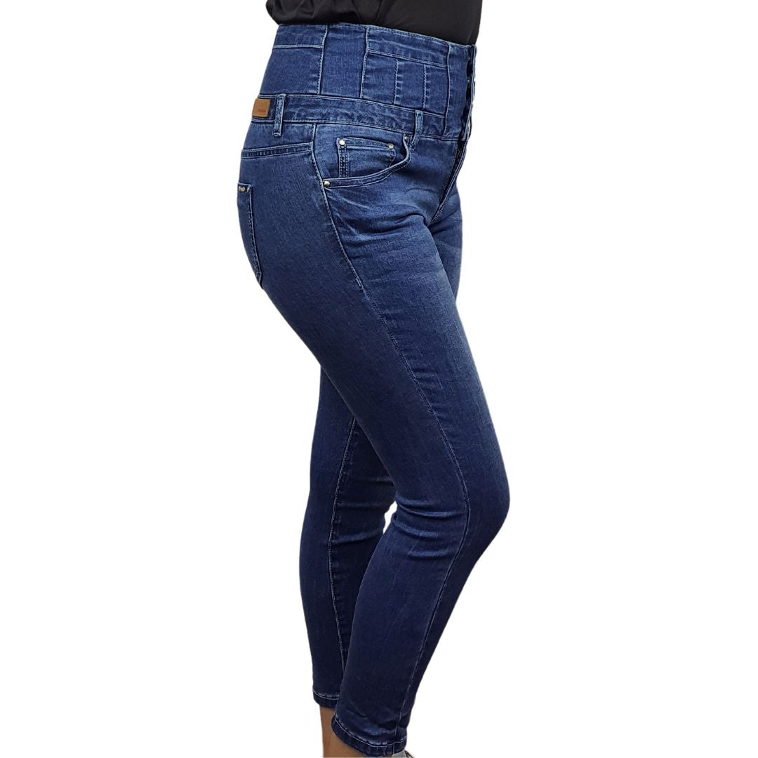 Jeans Vero Moda Azul Oscuro Style YEAH 7/8 HW X-SLIM JEANS(TP-EC-1)