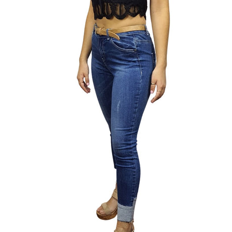 Pantalon  Vero Moda AZUL Style CLEVER 9/10 MW X-SLIM JEANS(NR)