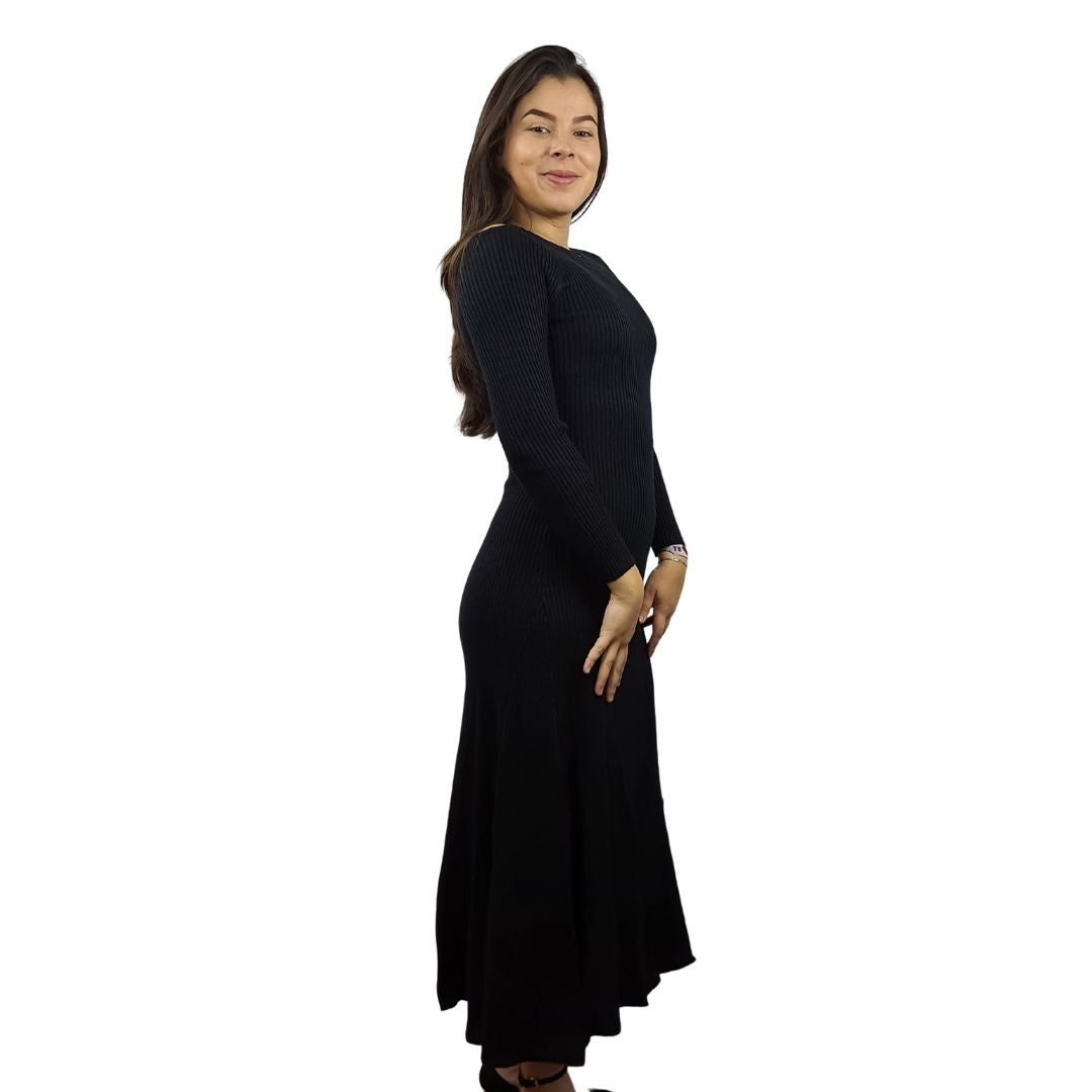 Vestido Vero Moda Negro Style ZOE L/S KNIT DRESS(BN-ET-3)