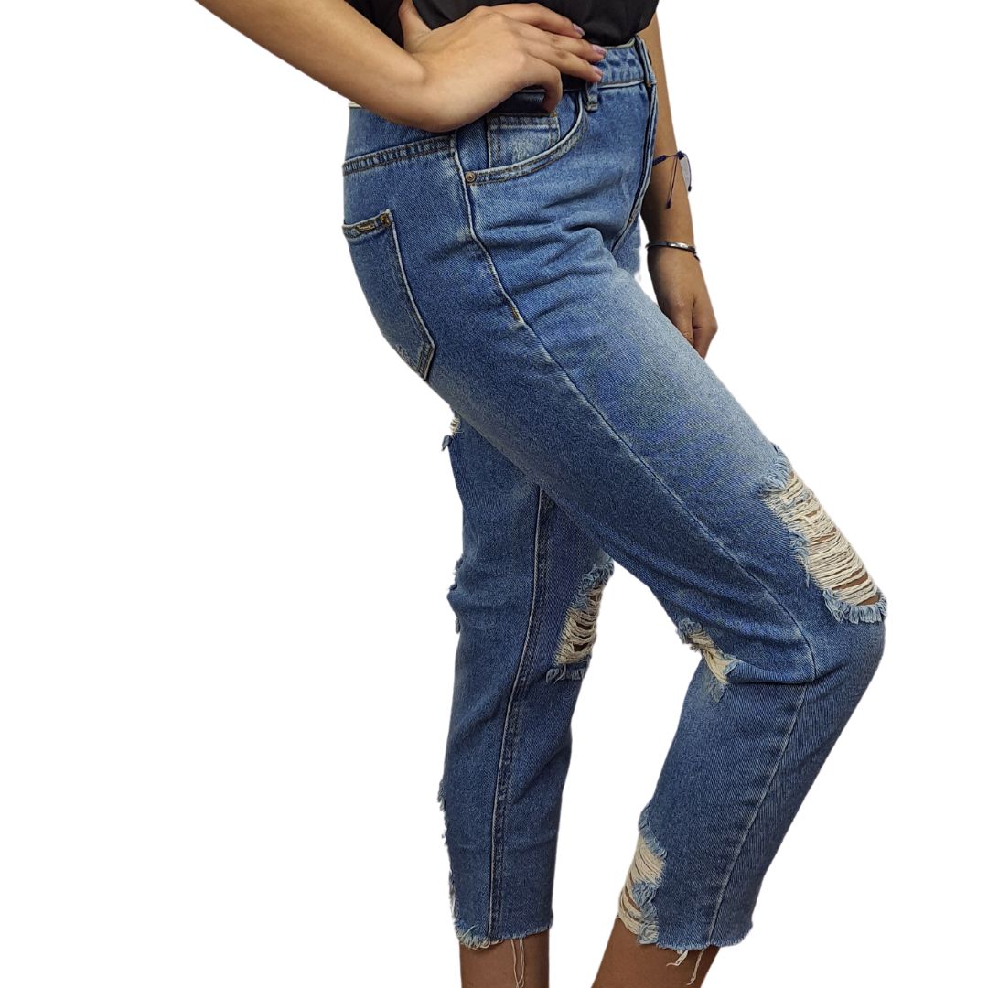 Jeans Vero Moda Azul Style UNITED 9/10 MW GIRLFRIEND JEANS(NR)