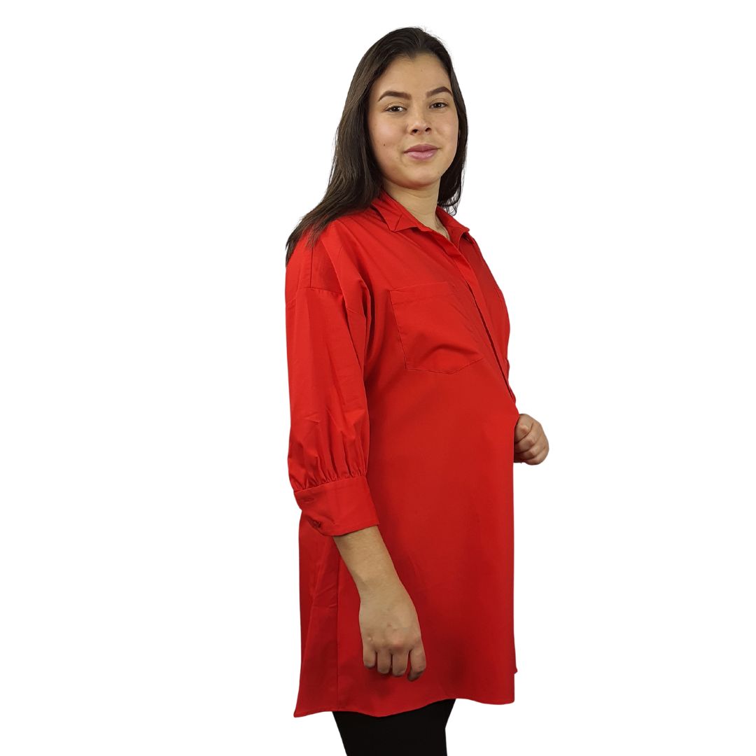 Camisa Veromoda Rojo Style APPRECIATE 3/4 SHIRT(MW-EC-2)