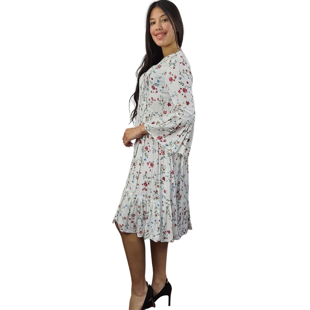 Vestido Vero Moda Blanco Style SILKE PITAYA 3/4 SHIRT(NN)
