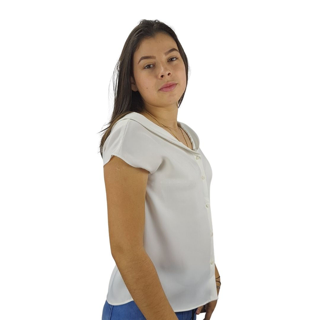 Blusa Vero Moda Blanca Style FREE S/S SHIRT(CR)