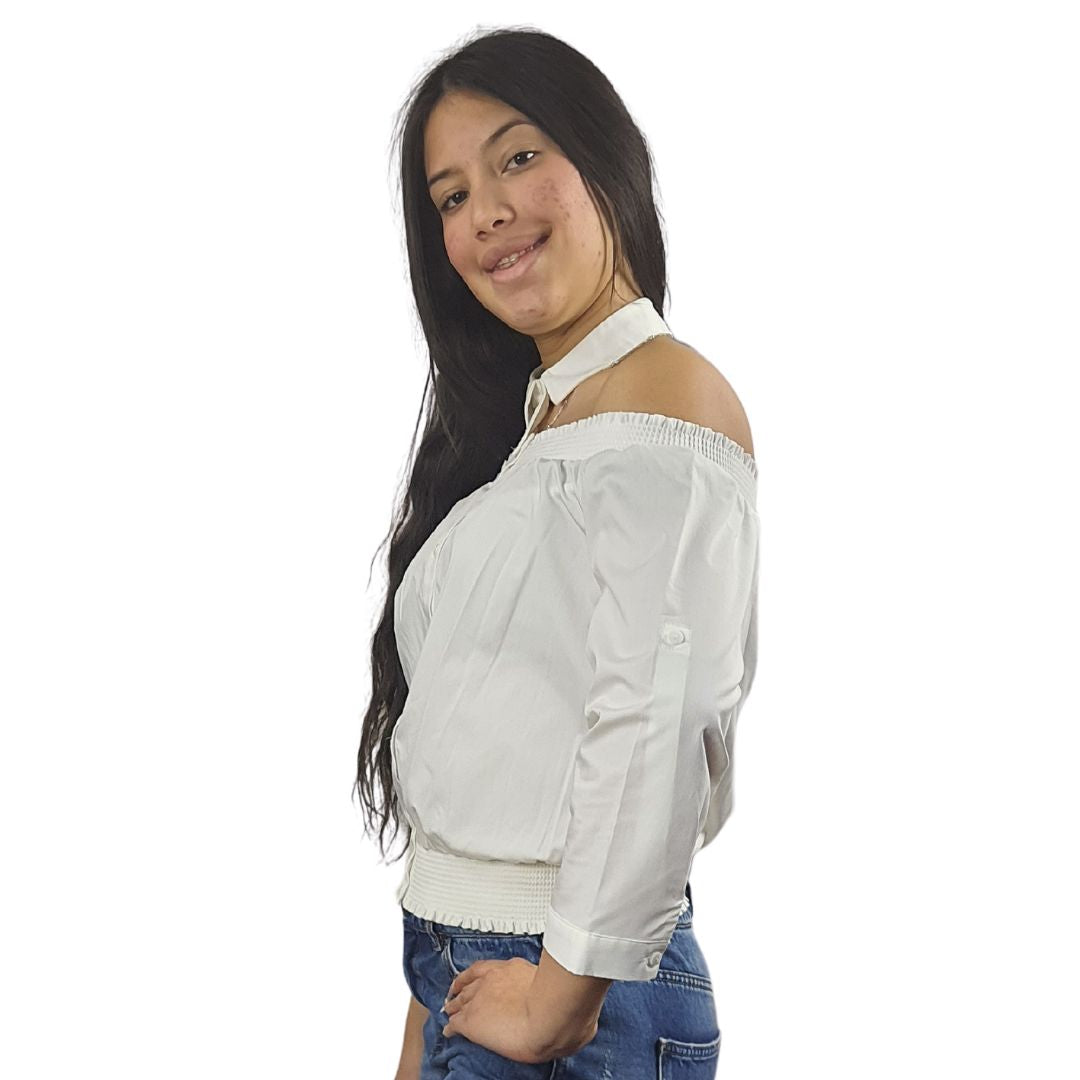 Blusa Vero Moda Blanco Style ELLIE LOVE 3/4 SHIRT(NC)