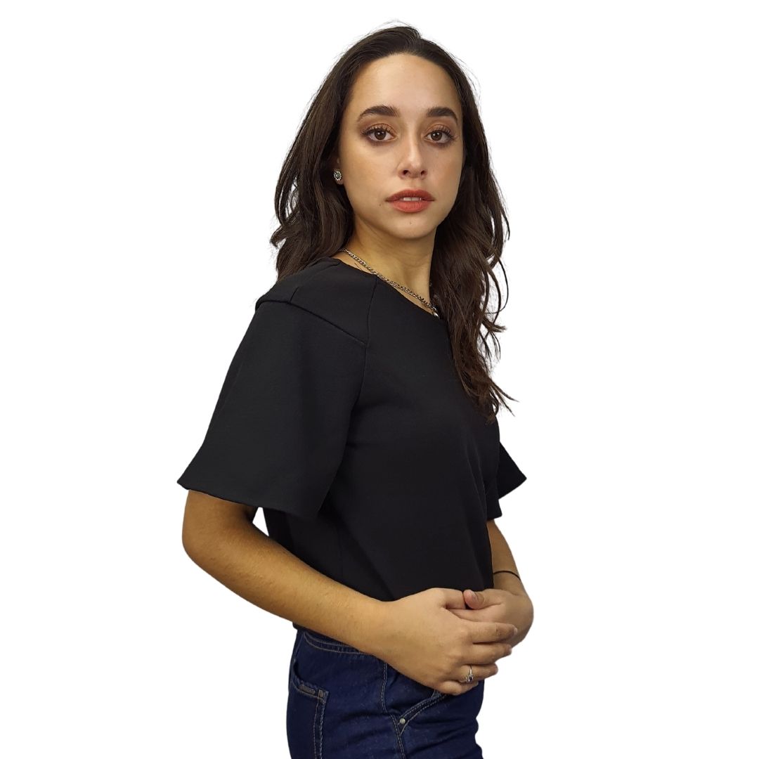 Blusa Vero Moda Negro  Style CAMILLE BOX S/S TOP(MP)
