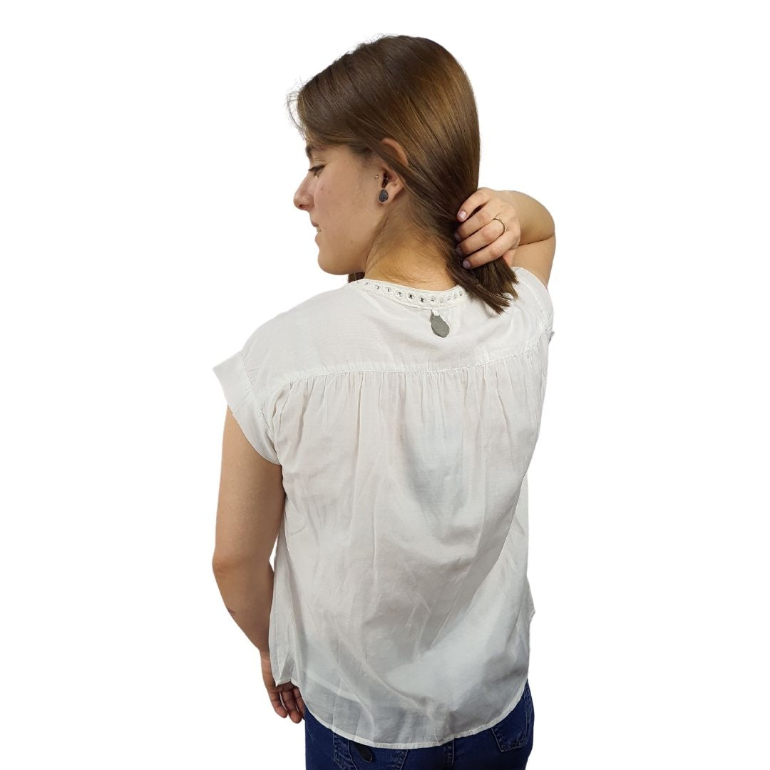 Blusa Rapsodia Meli Ancole Blanco