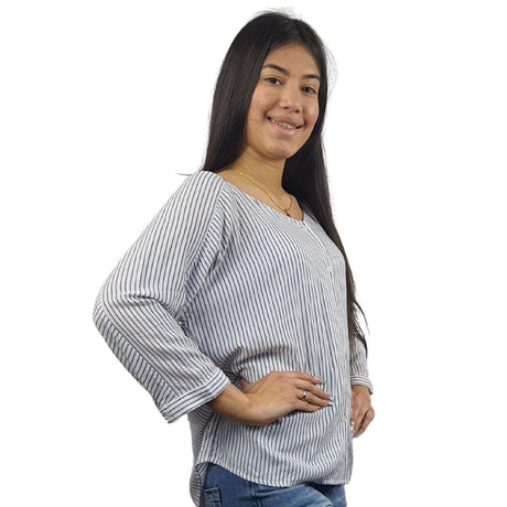 Blusa Vero Moda Blanco y Azul Style MADGE 3/4 SHIRT(SL)