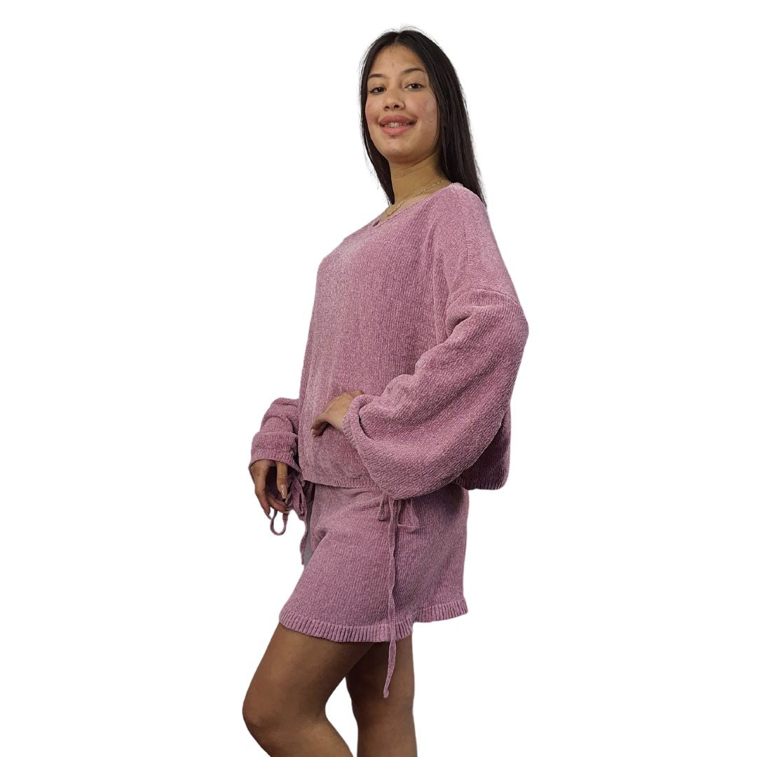 Pijama Vero Moda Rosado Style DANZI L/S KNIT SET (HOMEWEAR)-OR