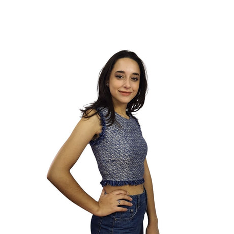 Top  Vero Moda Azul  Style HUGO S/L TOP(SD)