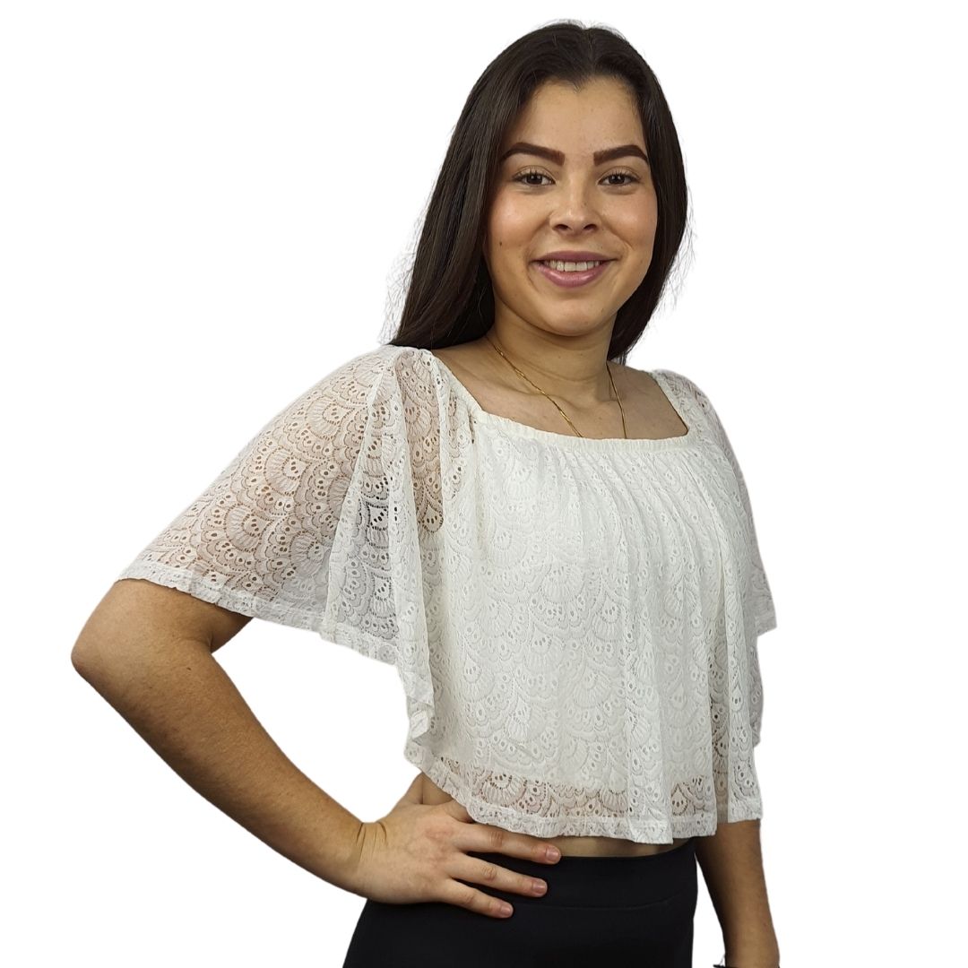 Blusa Vero Moda Blanco Style JENNY SHORT LOOSE S/S TOP(CR)