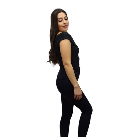 Top Vero Moda Negro Style FONDA FITTED S/S TOP(CR)