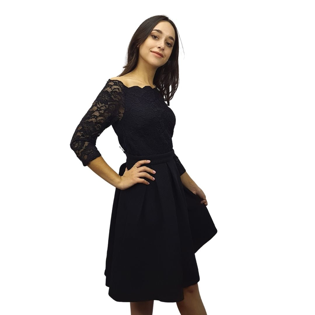 Vestido  Vero Moda Negro  Style NICOLA 3/4 JERSEY DRESS(BN-ES-2)