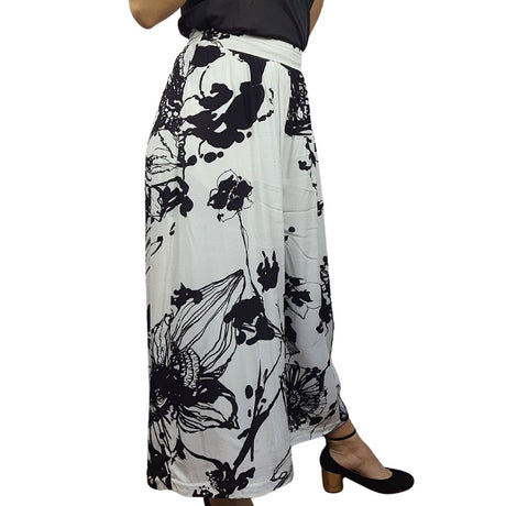 Pantalon Vero Moda Blanco y Negro Style PAINTY 7/8 WIDE PANTS(VMC-NE-EC-3)