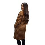 Blazer Vero Moda Marron Style ROSE TARTAN L/S WOOL COAT(LL)