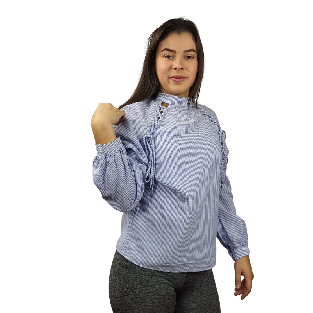 Blusa Vero Moda Azul Style TERESA L/S TOP(NC)