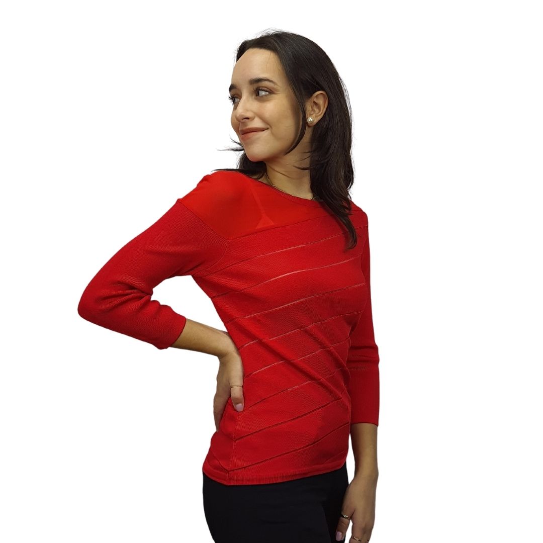Sweater Vero moda Rojo  Style UEY L/S KNIT(VMC-UM)