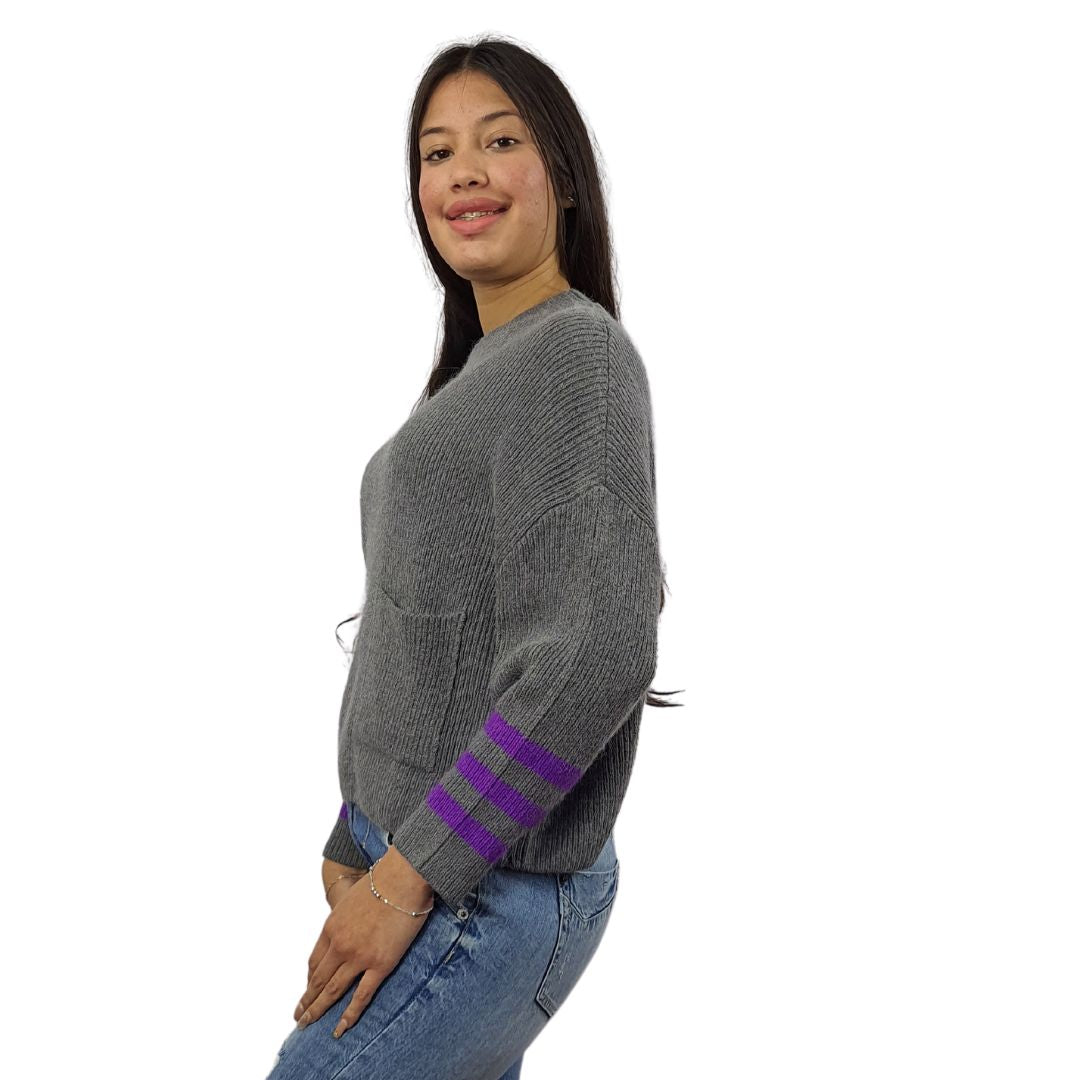 Sweater Vero Moda Gris Style GEMMA L/S KNIT(MW-CS-2)