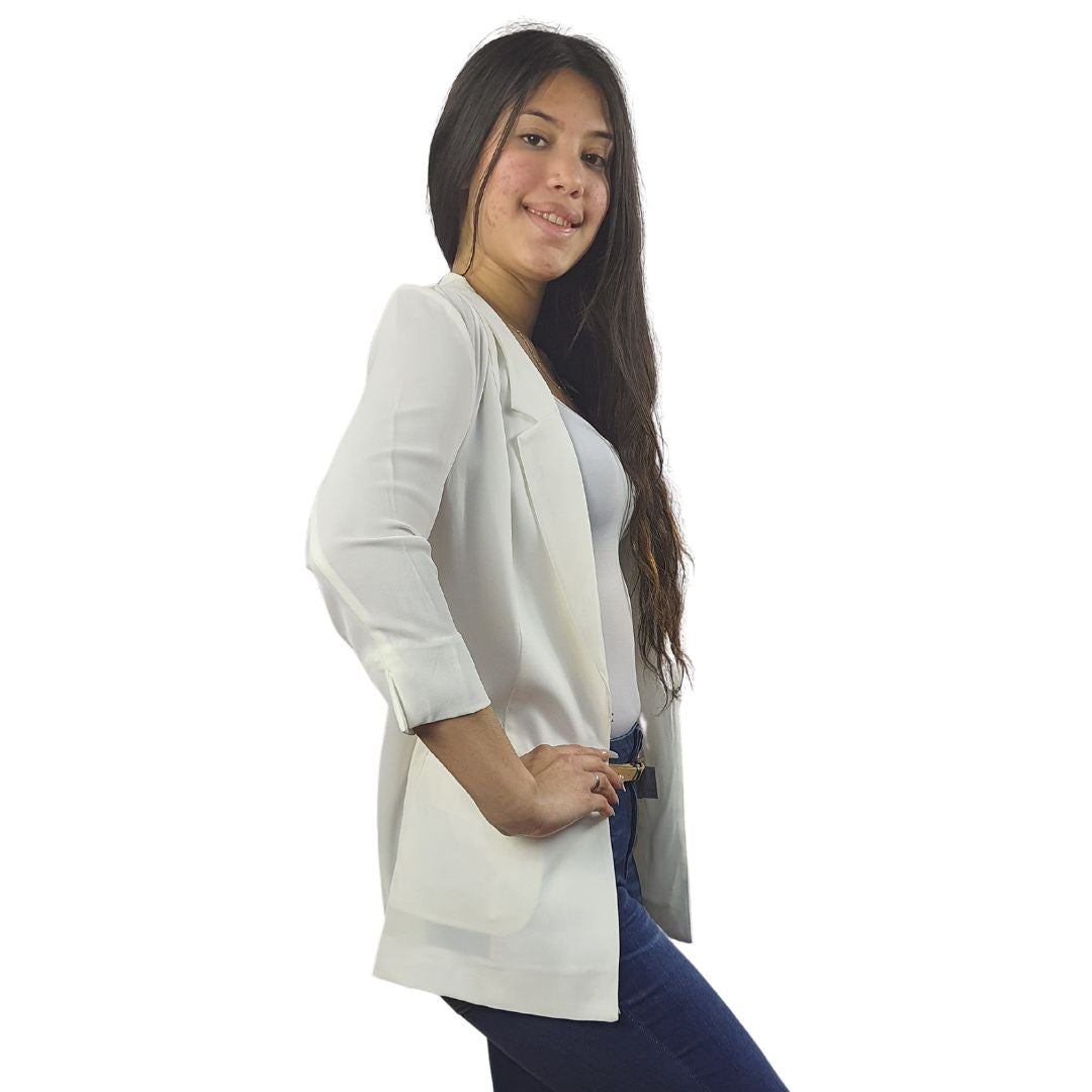 Blazer Vero Moda Blanco Style IRMA 3/4 BLAZER(VMC-HH)